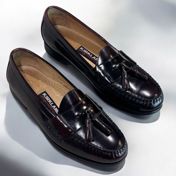 Kirkland Signature Burgundy Tassel Loafers Mens Size 10D - Picture 1 of 16